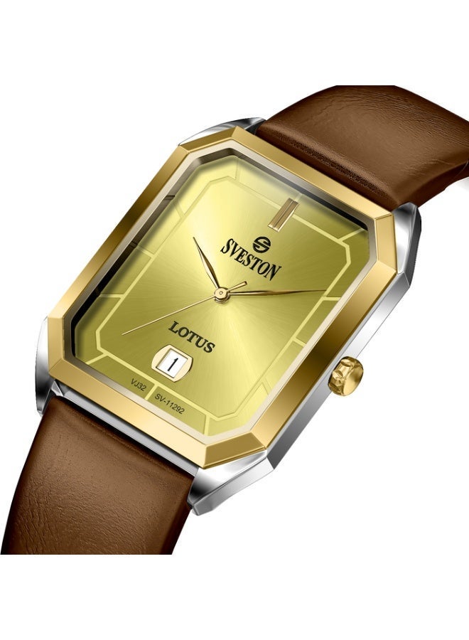 سيفيستون ساعة Sveston Lotus هي ساعة جلدية رجالية بقطر 29 مم وتأتي مع علبة ساعة فاخرة. - Image 1